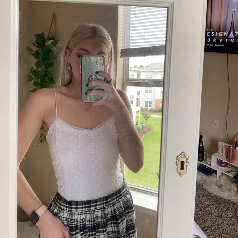 White lace body suit/forever 21/small